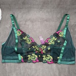 Adore Me Emilie Lotus Pond Green Unlined Bralette Size 3X